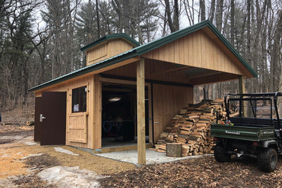 Sugar house and wood pile